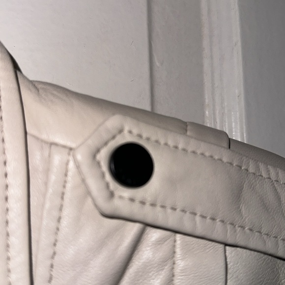 DANIER size M cream/white genuine leather jacket - Picture 5 of 6